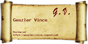 Geszler Vince névjegykártya
