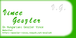 vince geszler business card